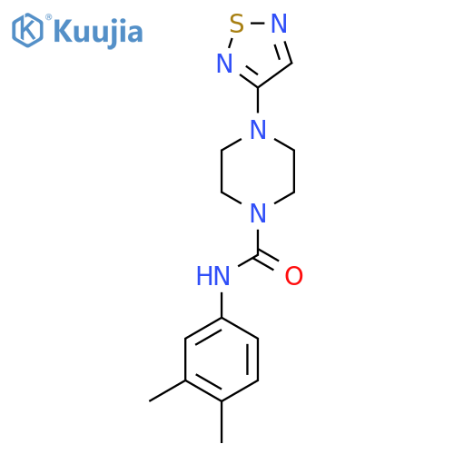 N-(3,4-dimethylphenyl)-4-(1,2,5-thiadiazol-3-yl)piperazine-1-carboxamide structure