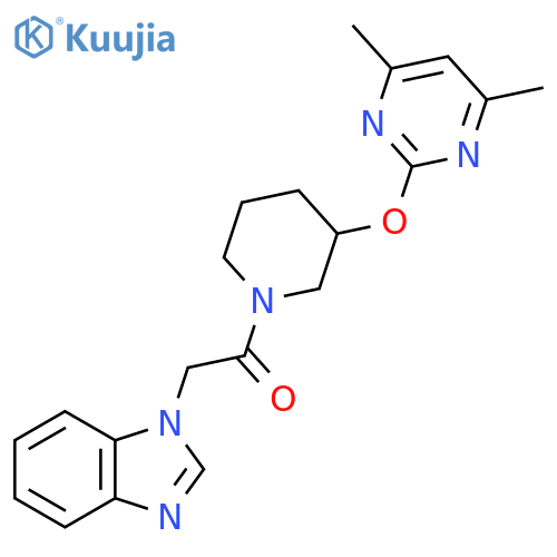 2-(1H-1,3-benzodiazol-1-yl)-1-{3-[(4,6-dimethylpyrimidin-2-yl)oxy]piperidin-1-yl}ethan-1-one structure
