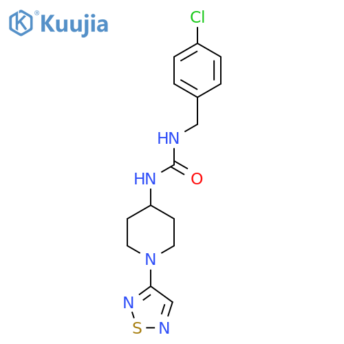 1-(4-chlorophenyl)methyl-3-1-(1,2,5-thiadiazol-3-yl)piperidin-4-ylurea structure