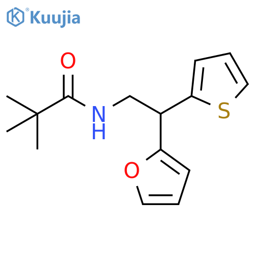 N-[2-(furan-2-yl)-2-(thiophen-2-yl)ethyl]-2,2-dimethylpropanamide structure
