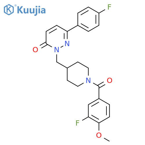 2-{1-(3-fluoro-4-methoxybenzoyl)piperidin-4-ylmethyl}-6-(4-fluorophenyl)-2,3-dihydropyridazin-3-one structure