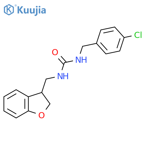 1-[(4-Chlorophenyl)methyl]-3-[(2,3-dihydro-1-benzofuran-3-yl)methyl]urea structure