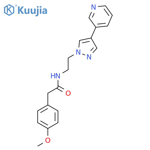 2-(4-methoxyphenyl)-N-{2-4-(pyridin-3-yl)-1H-pyrazol-1-ylethyl}acetamide structure