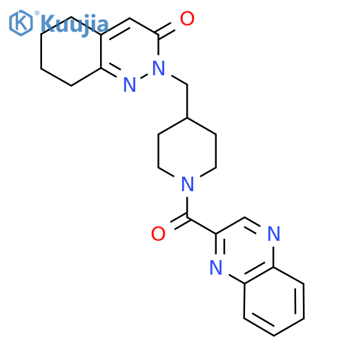 2-{[1-(Quinoxaline-2-carbonyl)piperidin-4-yl]methyl}-2,3,5,6,7,8-hexahydrocinnolin-3-one structure