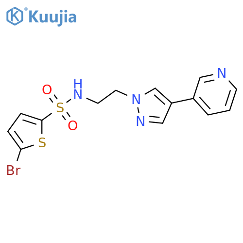 5-bromo-N-{2-4-(pyridin-3-yl)-1H-pyrazol-1-ylethyl}thiophene-2-sulfonamide structure