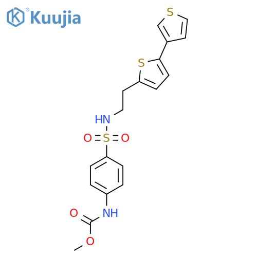 methyl N-{4-(2-{2,3'-bithiophene-5-yl}ethyl)sulfamoylphenyl}carbamate structure