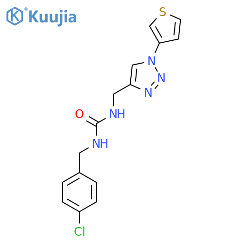 1-[(4-chlorophenyl)methyl]-3-{[1-(thiophen-3-yl)-1H-1,2,3-triazol-4-yl]methyl}urea structure