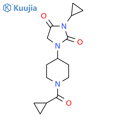 1-(1-cyclopropanecarbonylpiperidin-4-yl)-3-cyclopropylimidazolidine-2,4-dione structure