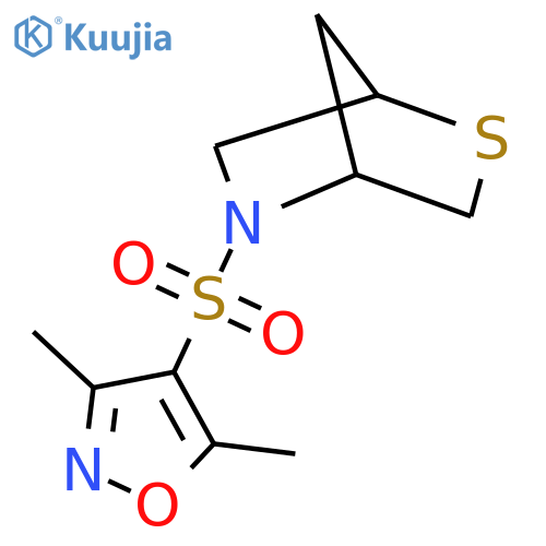 5-[(3,5-dimethyl-1,2-oxazol-4-yl)sulfonyl]-2-thia-5-azabicyclo[2.2.1]heptane structure