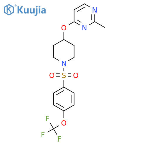 2-methyl-4-({1-4-(trifluoromethoxy)benzenesulfonylpiperidin-4-yl}oxy)pyrimidine structure