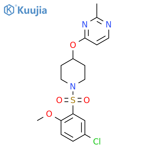 4-{1-(5-chloro-2-methoxybenzenesulfonyl)piperidin-4-yloxy}-2-methylpyrimidine structure