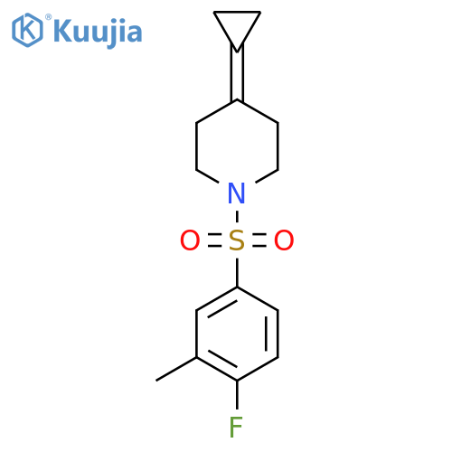 4-cyclopropylidene-1-(4-fluoro-3-methylbenzenesulfonyl)piperidine structure