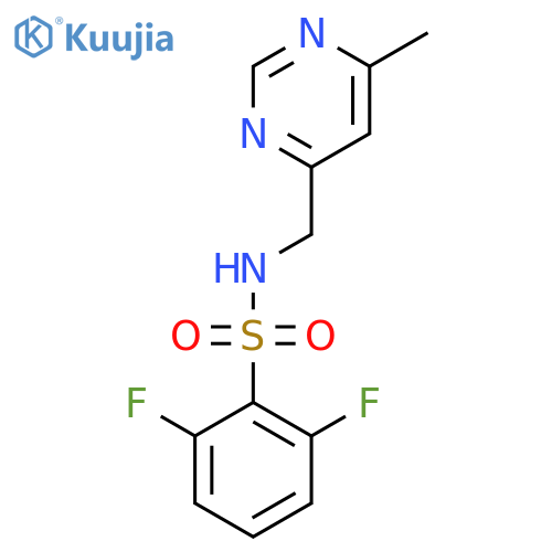 2,6-difluoro-N-[(6-methylpyrimidin-4-yl)methyl]benzene-1-sulfonamide structure