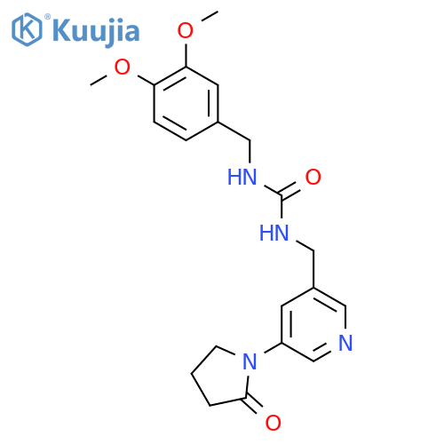 1-[(3,4-Dimethoxyphenyl)methyl]-3-{[5-(2-oxopyrrolidin-1-yl)pyridin-3-yl]methyl}urea structure