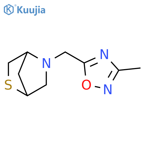 5-[(3-methyl-1,2,4-oxadiazol-5-yl)methyl]-2-thia-5-azabicyclo[2.2.1]heptane structure