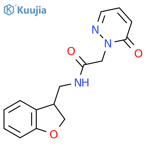 N-[(2,3-dihydro-1-benzofuran-3-yl)methyl]-2-(6-oxo-1,6-dihydropyridazin-1-yl)acetamide structure