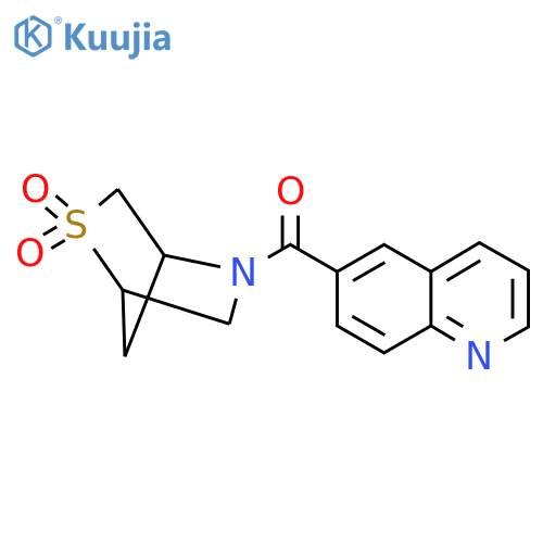 5-(quinoline-6-carbonyl)-2lambda6-thia-5-azabicyclo[2.2.1]heptane-2,2-dione structure