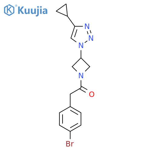 2-(4-bromophenyl)-1-3-(4-cyclopropyl-1H-1,2,3-triazol-1-yl)azetidin-1-ylethan-1-one structure
