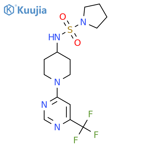 N-{1-[6-(trifluoromethyl)pyrimidin-4-yl]piperidin-4-yl}pyrrolidine-1-sulfonamide structure