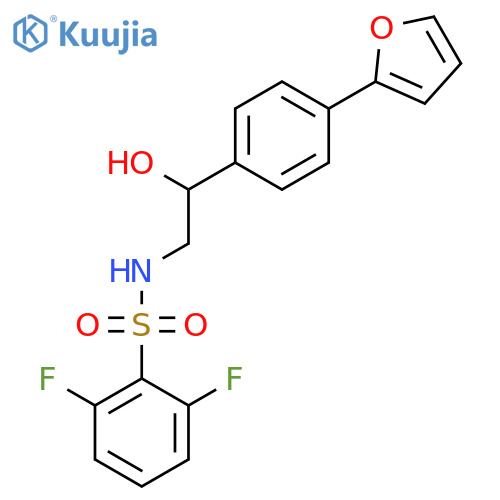 2,6-difluoro-N-{2-4-(furan-2-yl)phenyl-2-hydroxyethyl}benzene-1-sulfonamide structure