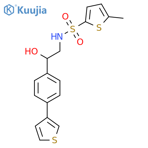N-{2-hydroxy-2-4-(thiophen-3-yl)phenylethyl}-5-methylthiophene-2-sulfonamide structure