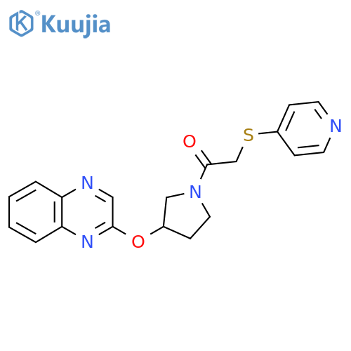 2-(Pyridin-4-ylsulfanyl)-1-[3-(quinoxalin-2-yloxy)pyrrolidin-1-yl]ethan-1-one structure