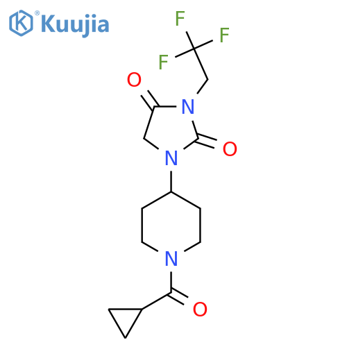 1-(1-cyclopropanecarbonylpiperidin-4-yl)-3-(2,2,2-trifluoroethyl)imidazolidine-2,4-dione structure