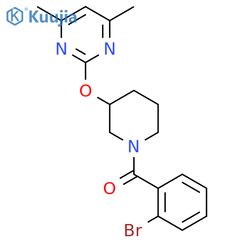 2-{[1-(2-bromobenzoyl)piperidin-3-yl]oxy}-4,6-dimethylpyrimidine structure
