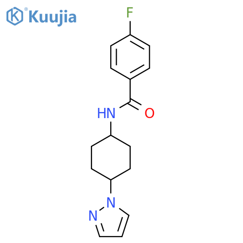 4-fluoro-N-[4-(1H-pyrazol-1-yl)cyclohexyl]benzamide structure