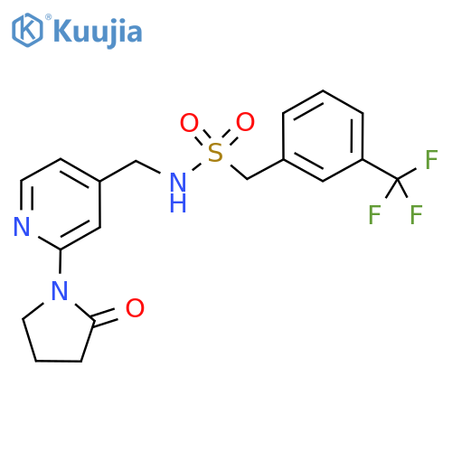 N-{[2-(2-oxopyrrolidin-1-yl)pyridin-4-yl]methyl}-1-[3-(trifluoromethyl)phenyl]methanesulfonamide structure
