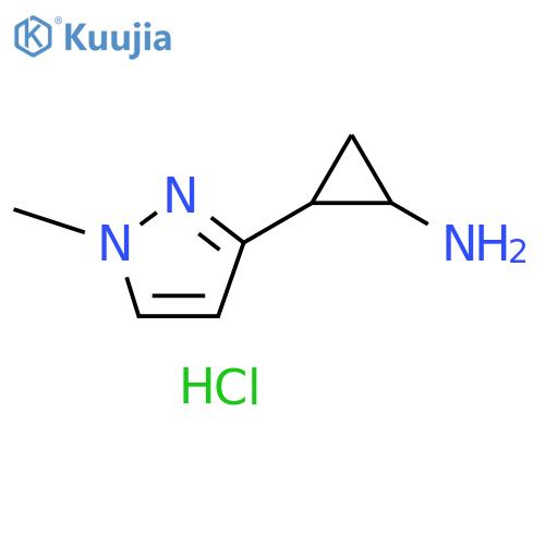 2-(1-methyl-1H-pyrazol-3-yl)cyclopropan-1-amine hydrochloride structure