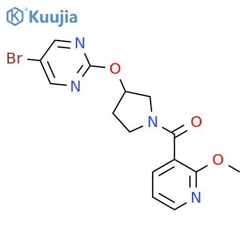 5-Bromo-2-{[1-(2-methoxypyridine-3-carbonyl)pyrrolidin-3-yl]oxy}pyrimidine structure