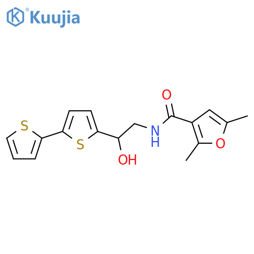 N-(2-{2,2'-bithiophene-5-yl}-2-hydroxyethyl)-2,5-dimethylfuran-3-carboxamide structure