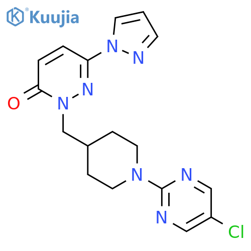 2-{[1-(5-chloropyrimidin-2-yl)piperidin-4-yl]methyl}-6-(1H-pyrazol-1-yl)-2,3-dihydropyridazin-3-one structure