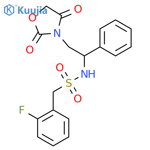 N-[2-(2,4-dioxo-1,3-oxazolidin-3-yl)-1-phenylethyl]-1-(2-fluorophenyl)methanesulfonamide structure