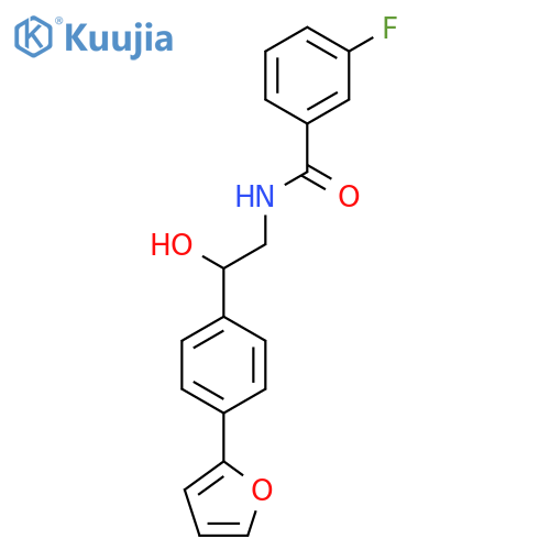 3-fluoro-N-{2-4-(furan-2-yl)phenyl-2-hydroxyethyl}benzamide structure