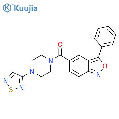 3-phenyl-5-4-(1,2,5-thiadiazol-3-yl)piperazine-1-carbonyl-2,1-benzoxazole structure