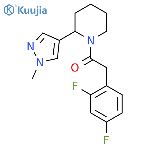 2-(2,4-difluorophenyl)-1-2-(1-methyl-1H-pyrazol-4-yl)piperidin-1-ylethan-1-one structure