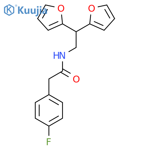 N-[2,2-bis(furan-2-yl)ethyl]-2-(4-fluorophenyl)acetamide structure