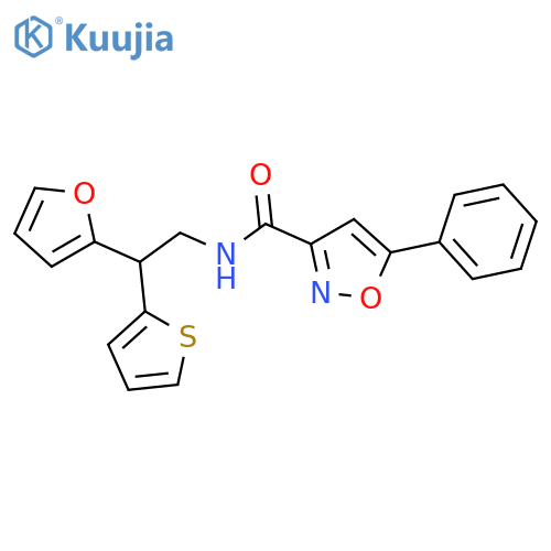 N-[2-(furan-2-yl)-2-(thiophen-2-yl)ethyl]-5-phenyl-1,2-oxazole-3-carboxamide structure