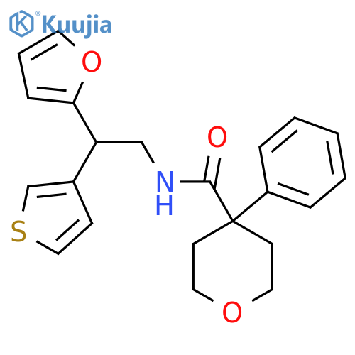 N-[2-(furan-2-yl)-2-(thiophen-3-yl)ethyl]-4-phenyloxane-4-carboxamide structure