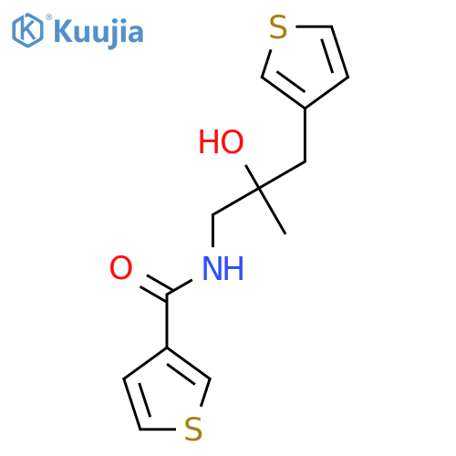 N-[2-hydroxy-2-methyl-3-(thiophen-3-yl)propyl]thiophene-3-carboxamide structure