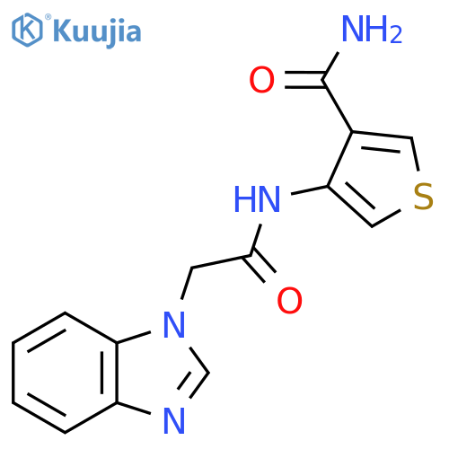 4-[2-(1H-1,3-benzodiazol-1-yl)acetamido]thiophene-3-carboxamide structure