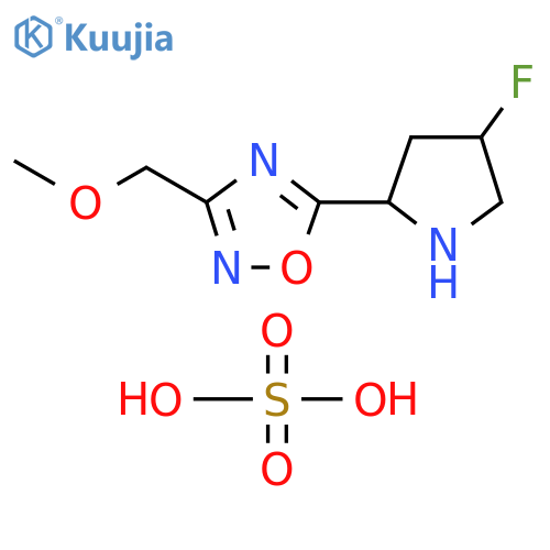 bis(5-(4-fluoropyrrolidin-2-yl)-3-(methoxymethyl)-1,2,4-oxadiazole); sulfuric acid structure