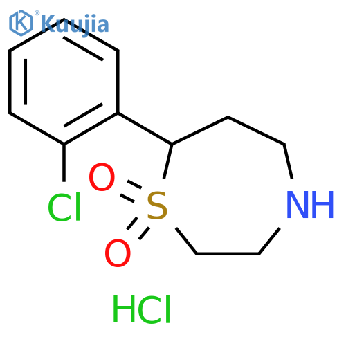 7-(2-chlorophenyl)-1,4-thiazepane-1,1-dione hydrochloride structure