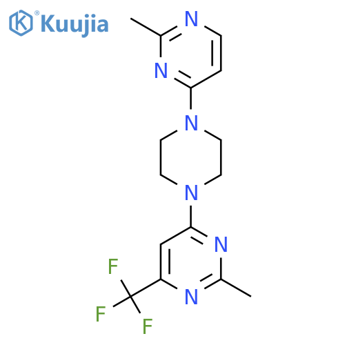 2-Methyl-4-[4-(2-methylpyrimidin-4-yl)piperazin-1-yl]-6-(trifluoromethyl)pyrimidine structure
