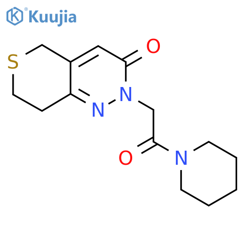 2-2-oxo-2-(piperidin-1-yl)ethyl-2H,3H,5H,7H,8H-thiopyrano4,3-cpyridazin-3-one structure
