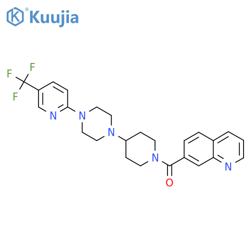7-(4-{4-[5-(Trifluoromethyl)pyridin-2-yl]piperazin-1-yl}piperidine-1-carbonyl)quinoline structure
