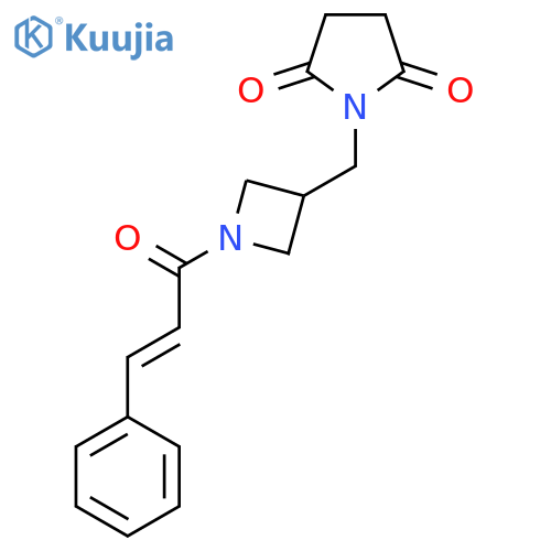 1-({1-(2E)-3-phenylprop-2-enoylazetidin-3-yl}methyl)pyrrolidine-2,5-dione structure