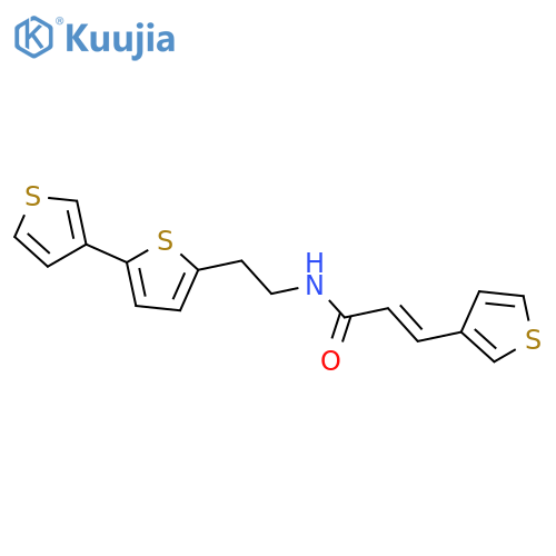 (2E)-N-(2-{2,3'-bithiophene-5-yl}ethyl)-3-(thiophen-3-yl)prop-2-enamide structure